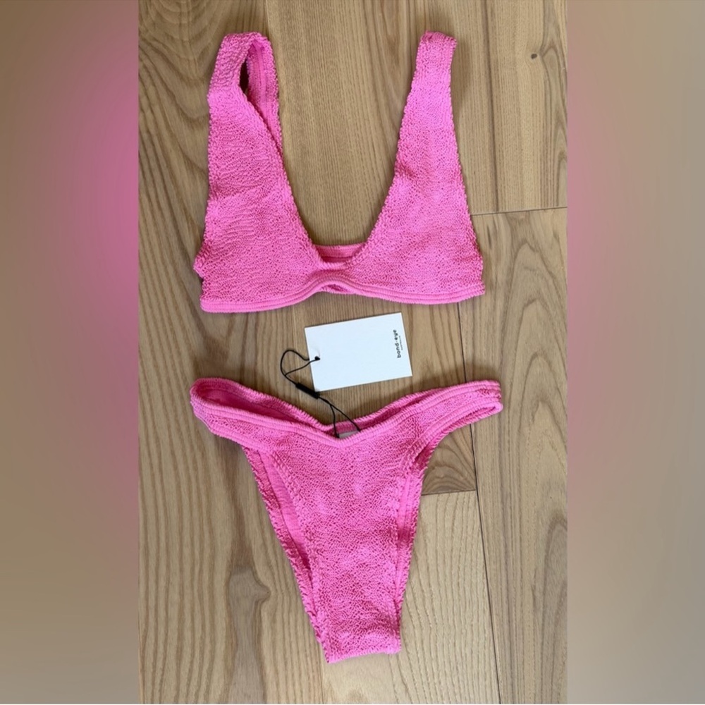 Bond-eye Swim Bikini Set Scout Bikini Top and Scene Bikini Bottom NWT Ribbed OS - Picture 5 of 13